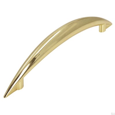 Elongated furniture handle 809 128 Polished gold