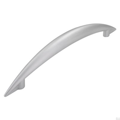 Elongated furniture handle 809 128 Silver Matt