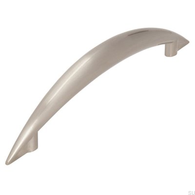 Elongated furniture handle 809 128 Silver Brushed