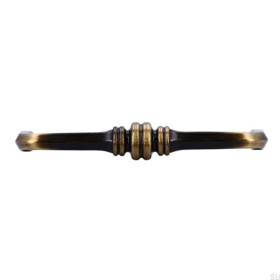 Elongated furniture handle 563 96 Antique Bronze