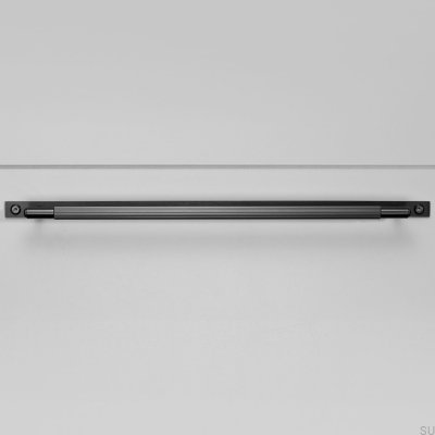 Long furniture handle with Linear Plate 325 Steel Gun Metal pad