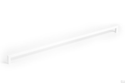 Elongated furniture handle U 0056 492 Metal White Mat