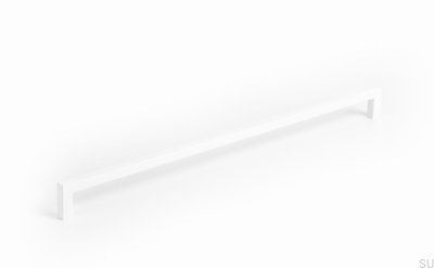 Elongated furniture handle U 0056 320 Metal White Mat