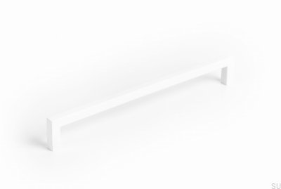 Elongated furniture handle U 0056 192 Metal White Mat