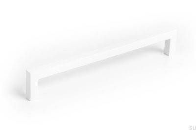 Elongated furniture handle U 0056 160 Metal White Mat