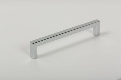 Elongated furniture handle U 0056 160 Polished chrome