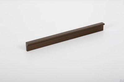 Angle 100 oblong furniture handle. Aluminum. Metallic. Brown