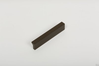 Angle 100 oblong furniture handle. Aluminum. Metallic. Brown