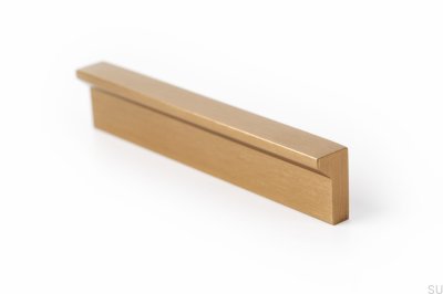 Angle 100 oblong furniture handle in Gold Brushed