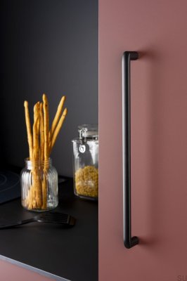 Roma 320 furniture handle, long, Black Mat