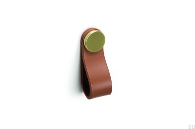 Furniture handle Flexa 70 Leather Beige with Gold