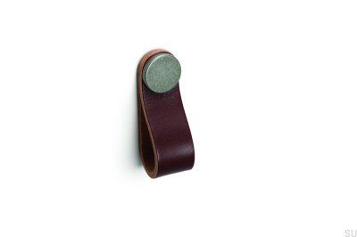 Furniture handle Flexa 70 Brown Leather with Tin