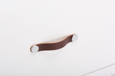 Furniture handle Flexa 128 Leather Brown with Silver