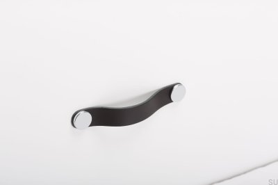 Furniture handle Flexa 128 Leather Black with Silver