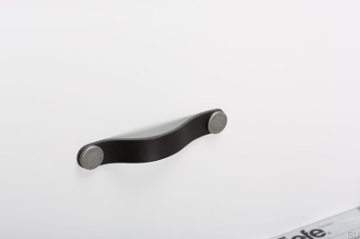 Furniture handle Flexa 128, black leather with tin