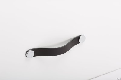 Furniture handle Flexa 160 Leather Black with Silver