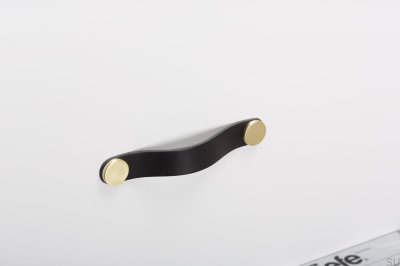 Furniture handle Flexa 160 Leather Black with Gold