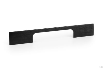 Peak 192 elongated furniture handle, brushed black aluminum