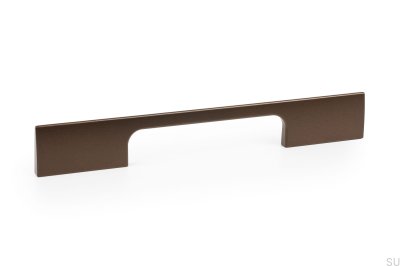 Peak 192 elongated furniture handle, aluminum, metallic brown