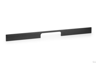 Peak 448 elongated furniture handle, brushed black aluminum