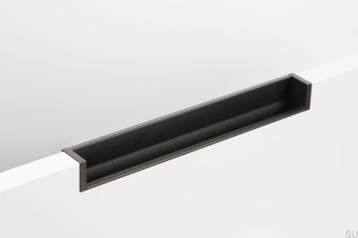 Recessed furniture handle Hexxa 200 Aluminum Metallic Grey
