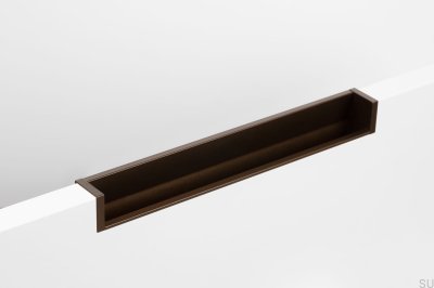 Hexxa 200 Recessed Furniture Handle. Aluminum, brown