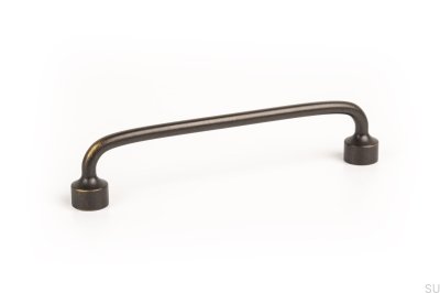 Elongated furniture handle Floid 128 Antique bronze