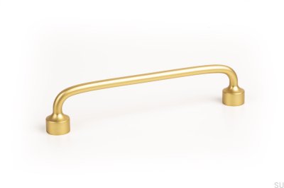 Elongated furniture handle Floid 128 Brushed gold