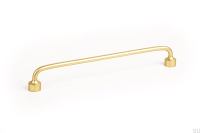 Elongated furniture handle Floid 192 Brushed gold