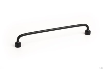 Elongated furniture handle Floid 192 Metal black
