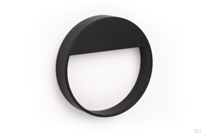 Bau 64 round furniture handle, black metal
