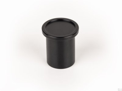 Furniture knob Round Aluminum Black Brushed
