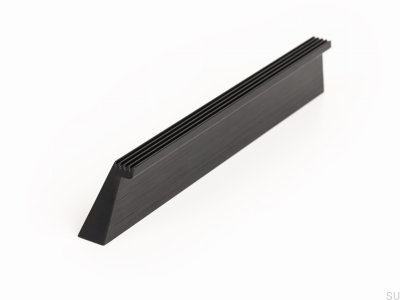 Rail 160 furniture handle, aluminum, black, brushed
