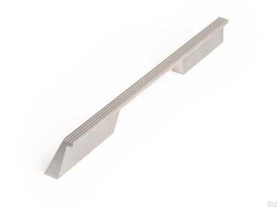 Rail 192 Oblong Furniture Handle, Aluminum, Silver Brushed