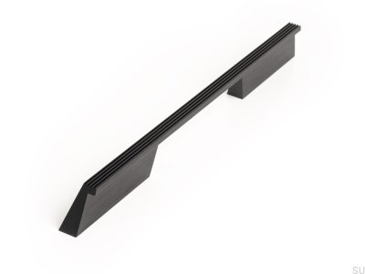 Lengthwise furniture handle Rail 192 Aluminum Black Brushed