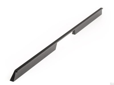 Elongated furniture handle Rail 576 Aluminum Black Brushed