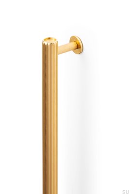Elongated furniture handle Rille 992 Gold Brushed