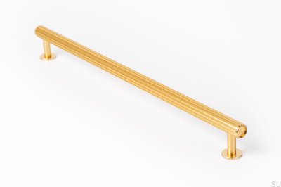 Rille 320 oblong furniture handle in Gold Brushed
