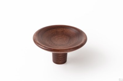 Furniture Knob Disc 50 Wooden Walnut