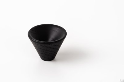 Furniture Knob Conic 29 Wooden Black Lacquered