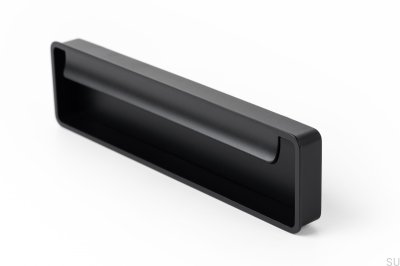 Recessed furniture handle Fold Metal Black Mat
