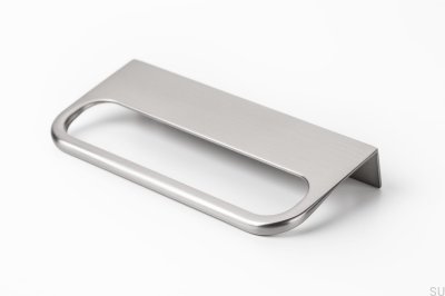 Rim furniture handle, brushed nickel