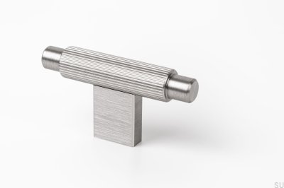Furniture Knob T-Bar Arpa Aluminum Silver Brushed