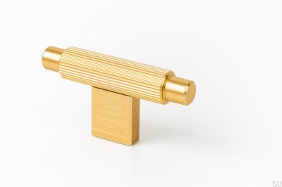 Furniture knob T-Bar Arpa Aluminum Gold Brushed