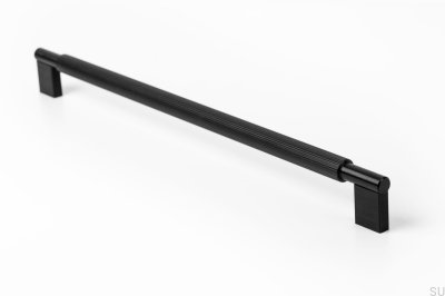 Arpa 320 oblong furniture handle. Aluminum Black Brushed