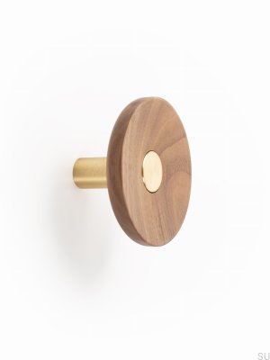 Zoot 90 Wooden Walnut Wall Hanger with Gold Eco