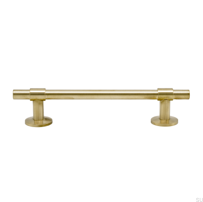 Elongated furniture handle Uniform 128 Brass Brushed Unpainted