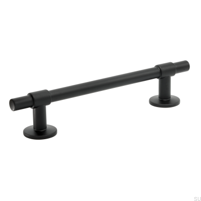 Elongated furniture handle Uniform 128 Metal Black Matt