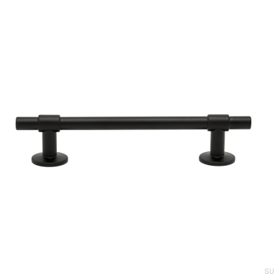 Elongated furniture handle Uniform 128 Metal Black Matt