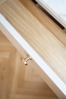 Furniture knob Uno Brushed Brass Unlacquered